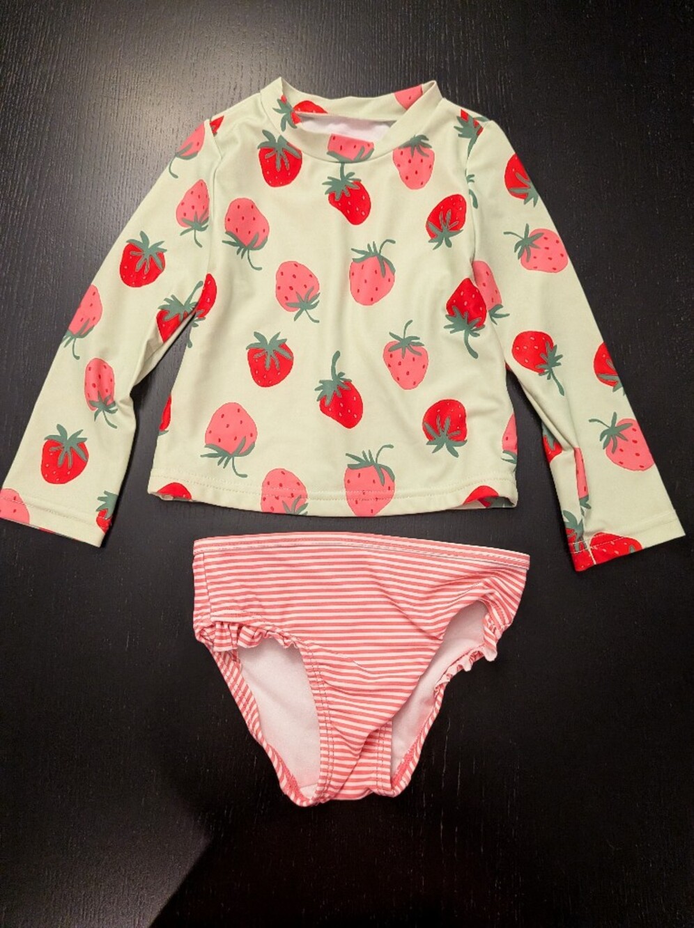 Carter's Strawberry Print Rash Guard Set - Red, Pink, Cream